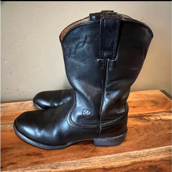 Ariat Shoes Ariat Mens Black Heritage Leather Roper Boots Poshmark